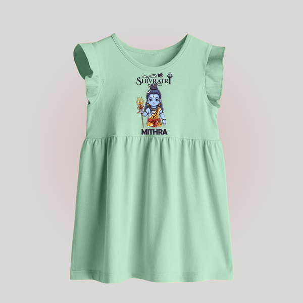 Maha Shivratri Kids Baby Frock – Shiva Festival Special - MINT GREEN - 0 - 3 Months Old (Chest 17")
