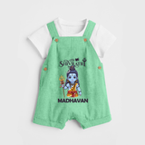 Maha Shivratri Kids Dungaree – Shiva Festival Special - GREEN - 0 - 5 Months Old (Chest 18")