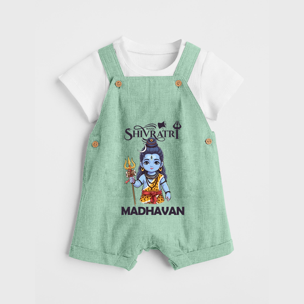 Maha Shivratri Kids Dungaree – Shiva Festival Special - MINT GREEN - 0 - 5 Months Old (Chest 18")