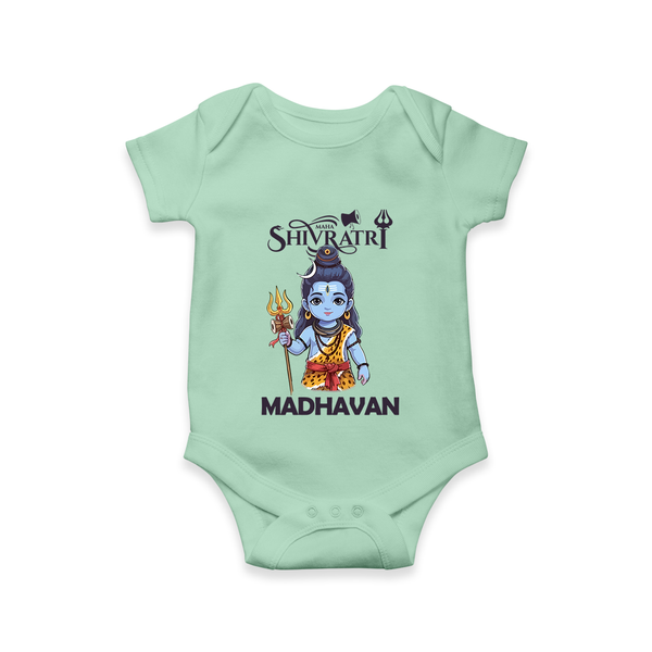 Maha Shivratri Kids Romper – Shiva Festival Special - MINT GREEN - New Born (Chest 14")