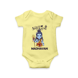 Maha Shivratri Kids Romper – Shiva Festival Special - PASTEL YELLOW - New Born (Chest 14")