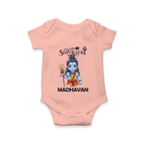 Maha Shivratri Kids Romper – Shiva Festival Special - PEACH - New Born (Chest 14")
