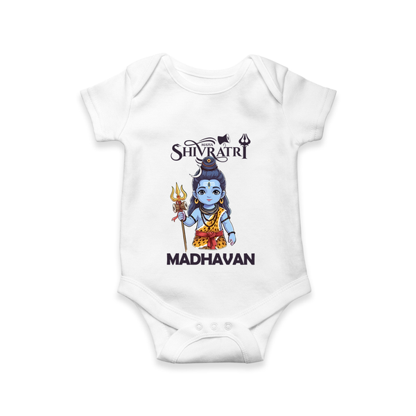 Maha Shivratri Kids Romper – Shiva Festival Special - WHITE - New Born (Chest 14")