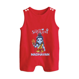 Maha Shivratri Kids Romper Suit – Shiva Festival Special - RED - 0 - 5 Months Old (Chest 18")
