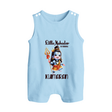 Little Mahadev in Training Kids Romper Suit – Personalized Shiva Theme - BABY BLUE - 0 - 5 Months Old (Chest 18")