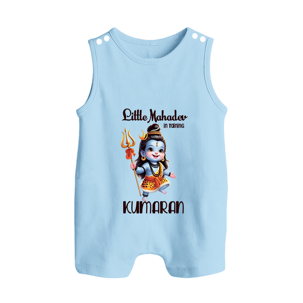 Little Mahadev in Training Kids Romper Suit – Personalized Shiva Theme - BABY BLUE - 0 - 5 Months Old (Chest 18")