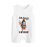 Little Mahadev in Training Kids Romper Suit – Personalized Shiva Theme - WHITE - 0 - 5 Months Old (Chest 18")