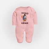 Little Mahadev in Training Kids Fullbody Suit – Personalized Shiva Theme - BABY PINK - New Born (Chest 7.5")