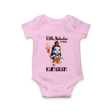 Little Mahadev in Training Kids Romper – Personalized Shiva Theme - BABY PINK - New Born (Chest 14")