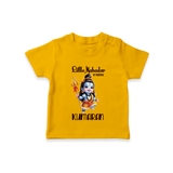 Little Mahadev in Training Kids T-Shirt – Personalized Shiva Theme - CHROME YELLOW - 0-5 Months Old (Chest 17")