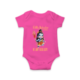 Little Mahadev in Training Kids Romper – Personalized Shiva Theme - HOT PINK - New Born (Chest 14")