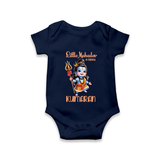 Little Mahadev in Training Kids Romper – Personalized Shiva Theme - NAVY BLUE - New Born (Chest 14")