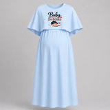Baby On Board Printed Feeding Maternity Maxi Dress