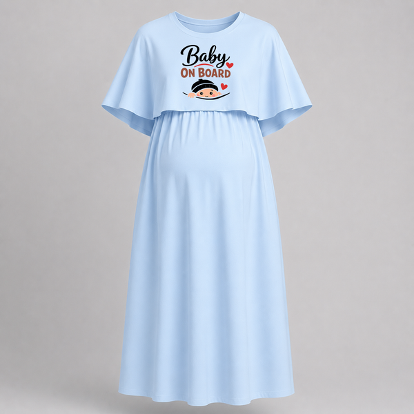Baby On Board Printed Feeding Maternity Maxi Dress