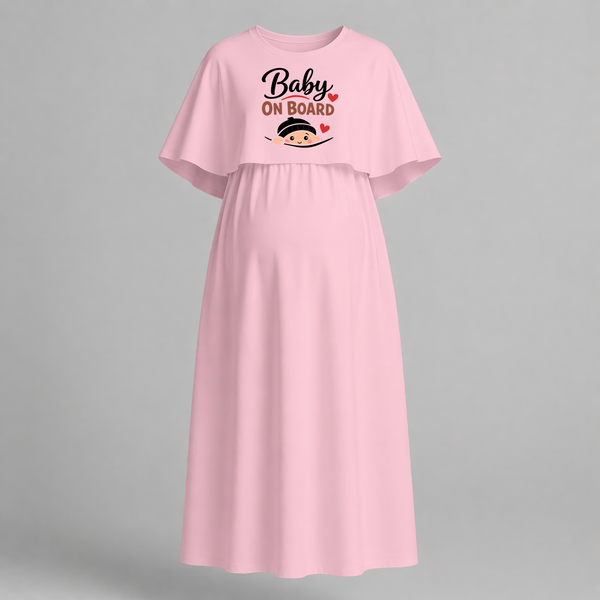 Baby On Board Printed Feeding Maternity Maxi Dress
