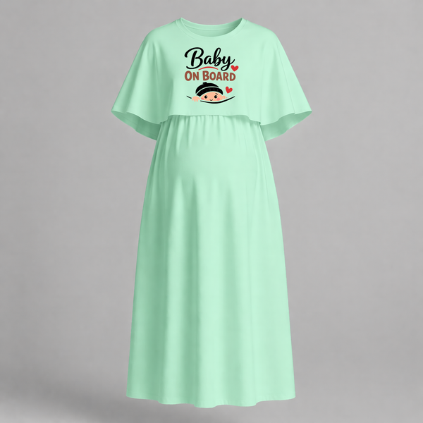 Baby On Board Printed Feeding Maternity Maxi Dress
