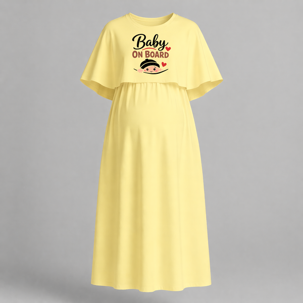 Baby On Board Printed Feeding Maternity Maxi Dress