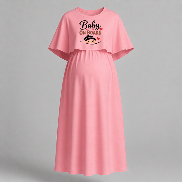 Baby On Board Printed Feeding Maternity Maxi Dress