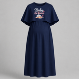 Baby On Board Printed Feeding Maternity Maxi Dress