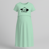 Is It Time Yet? Cute Pregnancy Feeding Maxi Dress - MINT GREEN - Extra Small (Chest 32")
