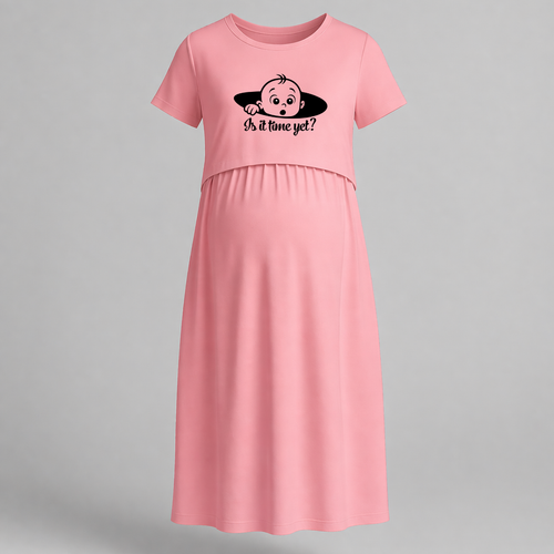 Is It Time Yet? Cute Pregnancy Feeding Maxi Dress