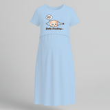 Baby Loading Printed Feeding-Friendly Maternity Maxi - BABY BLUE - Extra Small (Chest 32")