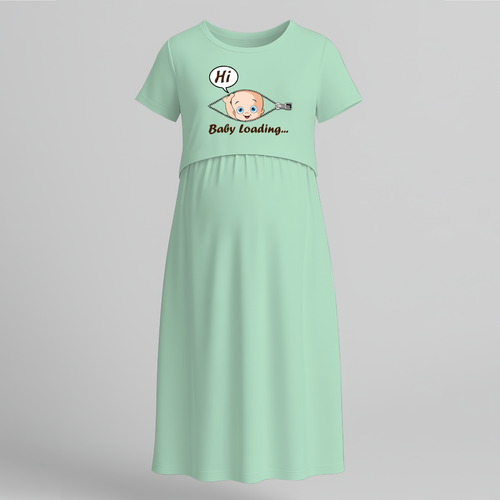 Baby Loading Printed Feeding-Friendly Maternity Maxi