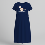 Baby Loading Printed Feeding-Friendly Maternity Maxi - NAVY BLUE - Extra Small (Chest 32")