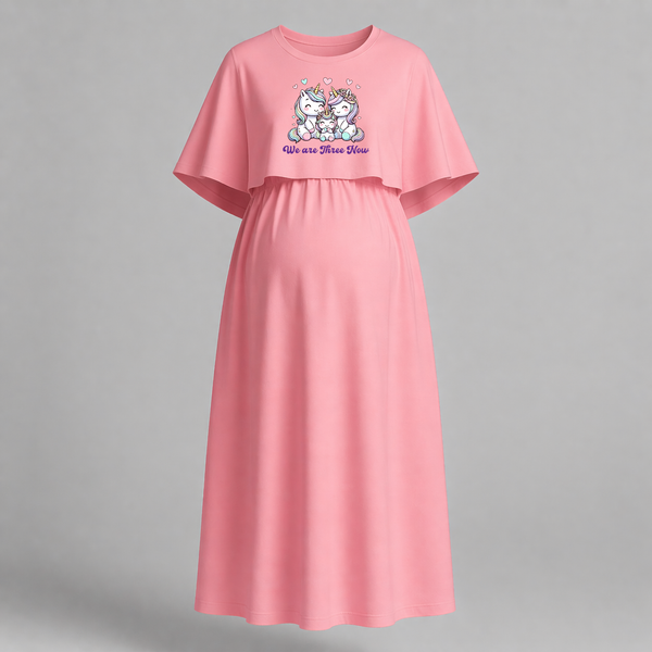 We Are Three Now Penguin Family Maternity Dress