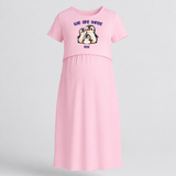 We Are Three Now Unicorn Printed Maternity Maxi