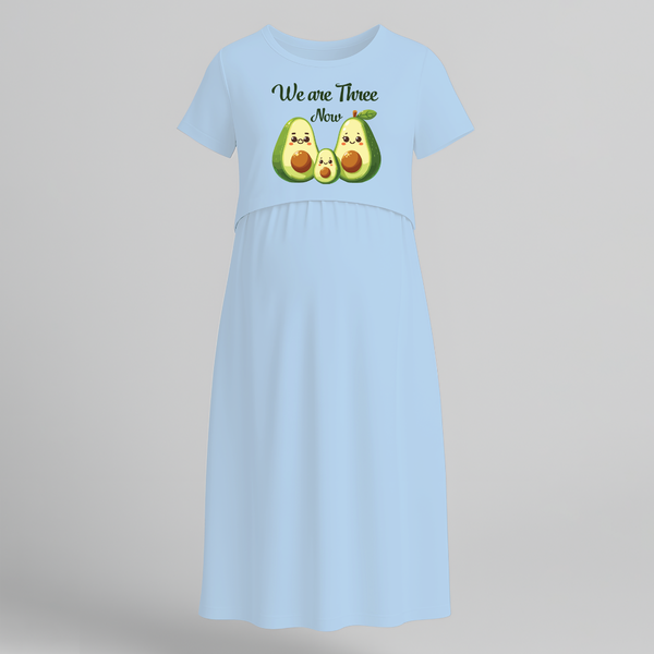 We Are Three Now Avocado Family Maternity Maxi - BABY BLUE - Extra Small (Chest 32")