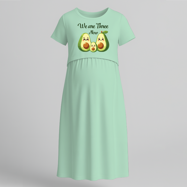 We Are Three Now Avocado Family Maternity Maxi - MINT GREEN - Extra Small (Chest 32")