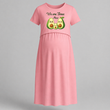 We Are Three Now Avocado Family Maternity Maxi - PEACH - Extra Small (Chest 32")