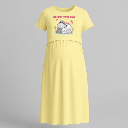 We Are Three Now Hippo Family Pregnancy Maxi