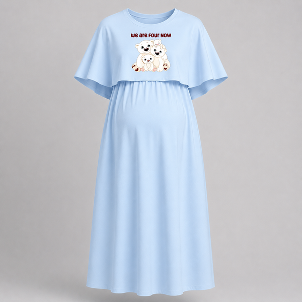 We Are Four Now Bear Family Maternity Maxi Dress