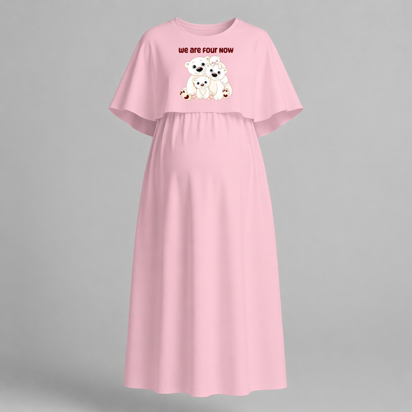 We Are Four Now Bear Family Maternity Maxi Dress