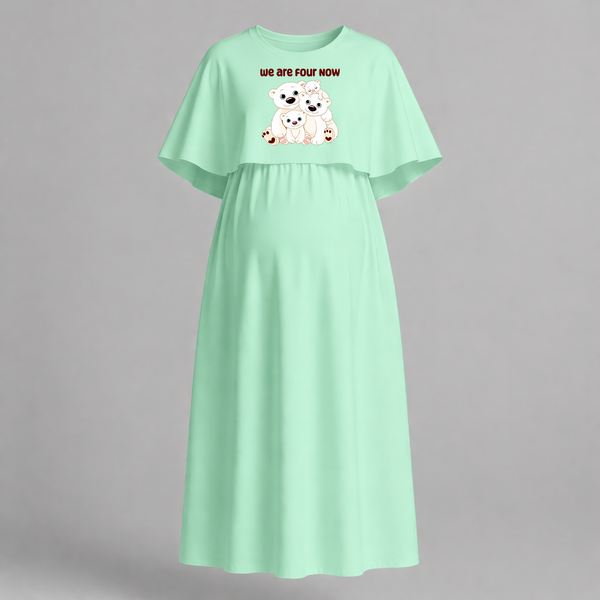 We Are Four Now Bear Family Maternity Maxi Dress