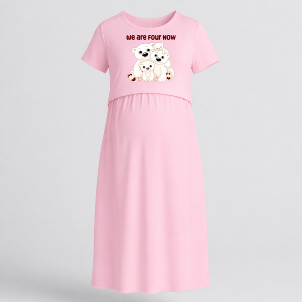 We Are Four Now Bear Family Maternity Maxi Dress