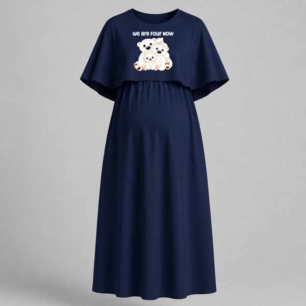 We Are Four Now Bear Family Maternity Maxi Dress