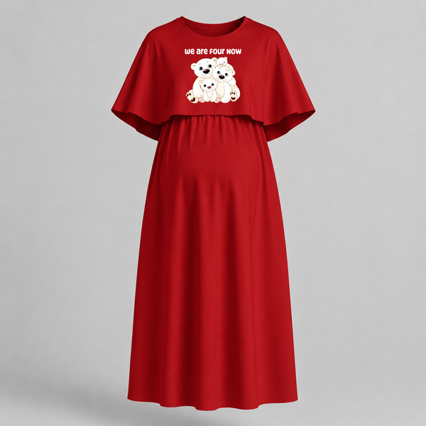 We Are Four Now Bear Family Maternity Maxi Dress