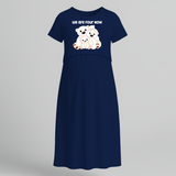 We Are Four Now Bear Family Maternity Maxi Dress - NAVY BLUE - Extra Small (Chest 32")