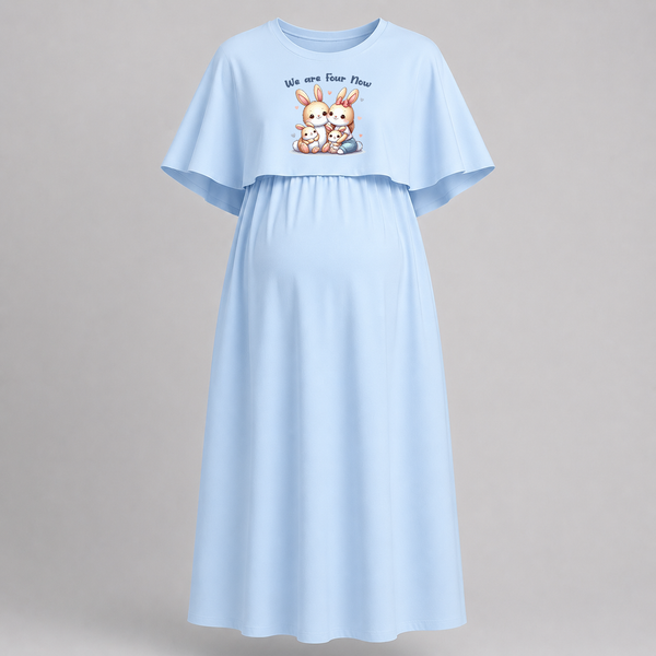 We Are Four Now Bunny Family Feeding Maxi Dress