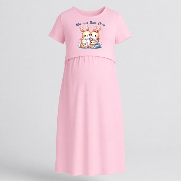 We Are Four Now Bunny Family Feeding Maxi Dress