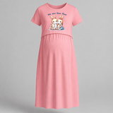 We Are Four Now Bunny Family Feeding Maxi Dress - PEACH - Extra Small (Chest 32")