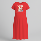 We Are Four Now Bunny Family Feeding Maxi Dress - RED - Extra Small (Chest 32")