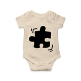 Autism Puzzle Piece Awareness Baby Romper - IVORY - New Born (Chest 14")