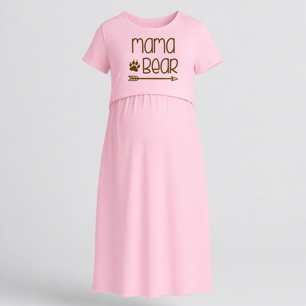 Mama Bear Printed Pregnancy Maxi Dress