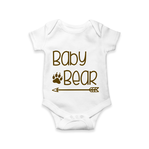 Baby Bear Adventure Theme Romper - WHITE - New Born (Chest 14")