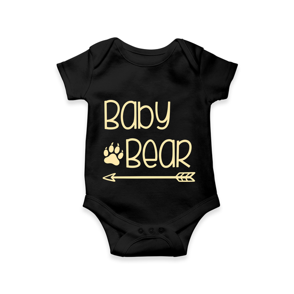Baby Bear Adventure Theme Romper - BLACK - New Born (Chest 14")