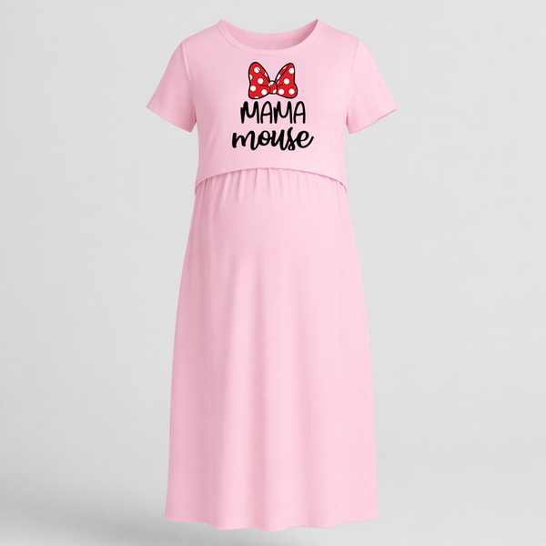 Mama Mouse Cute Printed Feeding Maternity Maxi